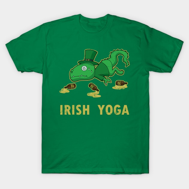 Irish Yoga T Rex St Patricks Day T-Shirt by E